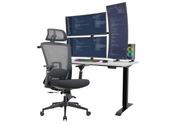 Fotel biurowy K24 PROBALANCE CZARNY zgodny z normami BHP z wieszakiem, pełna regulacja